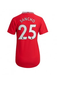 Fotbalové Dres Manchester United Jadon Sancho #25 Dámské Domácí Oblečení 2022-23 Krátký Rukáv